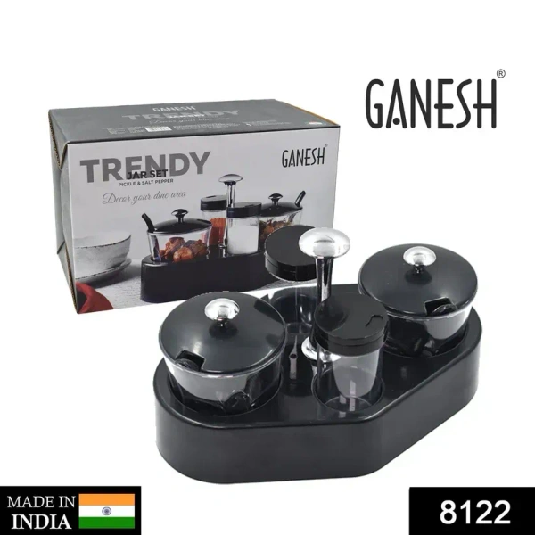 Ganesh Rendy Condiment Set For Kitchen Transparent Jar For Easy To Access Spice 1 Piece Spice Set (Plastic)