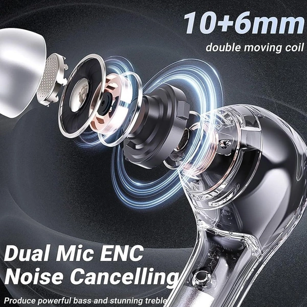 Wireless Bluetooth 5.3 In-Ear With Microphones, 200mAh Battery (1 Pc)