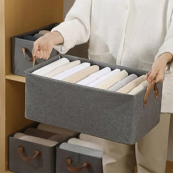 Foldable Cloth Storage Organizer Bag With Handles (46x27Cm\1Pc)