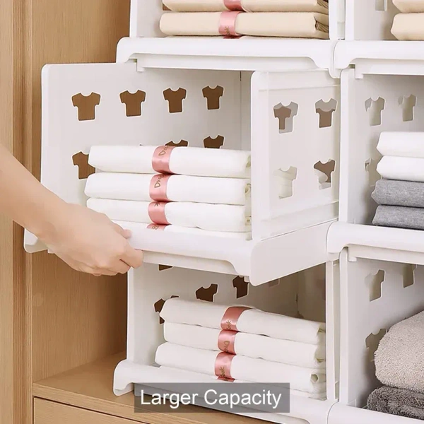 4 Layer Stackable Multifunctional Storage,For Clothes Foldable Drawer Shelf Basket Utility Cart Rack Storage Organizer Cart For Kitchen, Pantry Closet, Bedroom, Bathroom, Laundry (4 Layer 1 Pc)