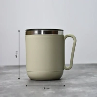Ganesh Premium Stainless Steel Coffee Mug With Heat Resistant Mug Lid. Approx 400Ml Mug.