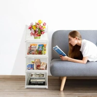 4 Layer Stackable Multifunctional Storage,For Clothes Foldable Drawer Shelf Basket Utility Cart Rack Storage Organizer Cart For Kitchen, Pantry Closet, Bedroom, Bathroom, Laundry (4 Layer 1 Pc)