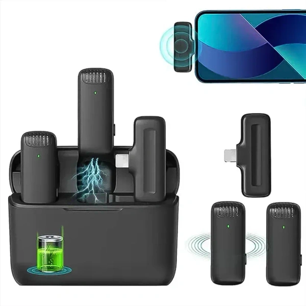 Wireless Microphones, Collar Mic For All Smart Phone / Type-C (1 Set)