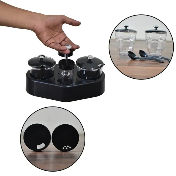 Ganesh Rendy Condiment Set For Kitchen Transparent Jar For Easy To Access Spice 1 Piece Spice Set (Plastic)