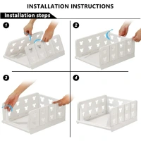 4 Layer Stackable Multifunctional Storage,For Clothes Foldable Drawer Shelf Basket Utility Cart Rack Storage Organizer Cart For Kitchen, Pantry Closet, Bedroom, Bathroom, Laundry (4 Layer 1 Pc)