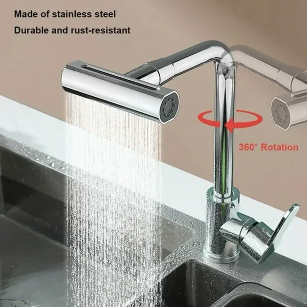 360° Rotating Waterfall Kitchen Faucet – Touch & Swivel Sink Extender (4 In 1 )