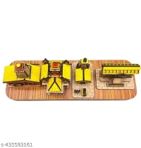 ANI DIVINE 3D Chaar Dham Durable Wooden Temples || Kedarnath , Badrinath , Gangotri , Yamunotri Religious Set for Home Puja, Spiritual Blessings, Mandir Decor, Devotion, Peace, Prosperity