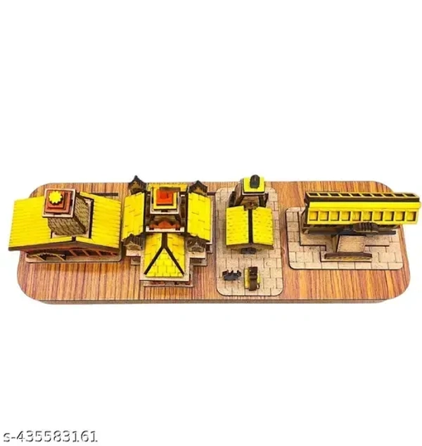 ANI DIVINE 3D Chaar Dham Durable Wooden Temples || Kedarnath , Badrinath , Gangotri , Yamunotri Religious Set for Home Puja, Spiritual Blessings, Mandir Decor, Devotion, Peace, Prosperity