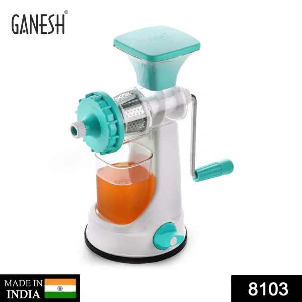 Ganesh Kitchenware Plastic Hand Juicer New Smart Fruit & Vegetable Multipurpose Juicer (Color:Random Green,Blue,Red,Orange) ( Colors May Vary ) (Multicolor Pack Of 1)