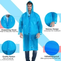 Pack of 2 Unisex Waterproof Raincoat with Hood Cap For Outdoor Travel Portable Suit