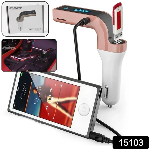 Car G7 With Turbo Charging LCD Bluetooth Charger Fm Kit Mp3