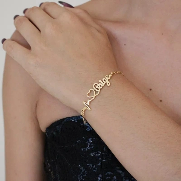 Heartbeat Name bracelet