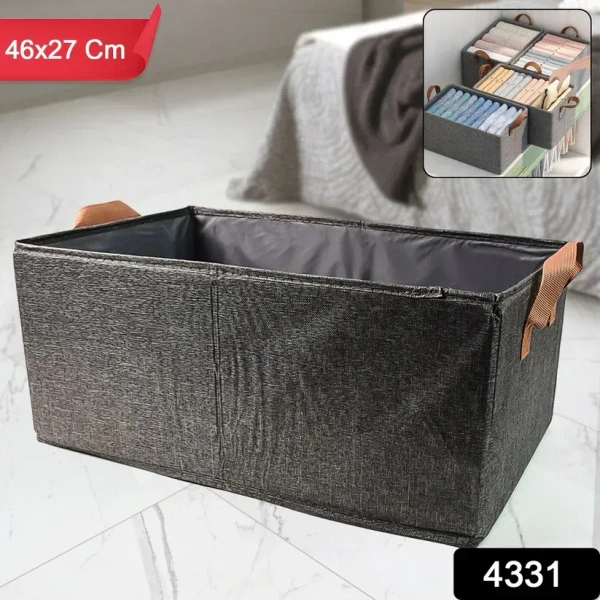 Foldable Cloth Storage Organizer Bag With Handles (46x27Cm\1Pc)