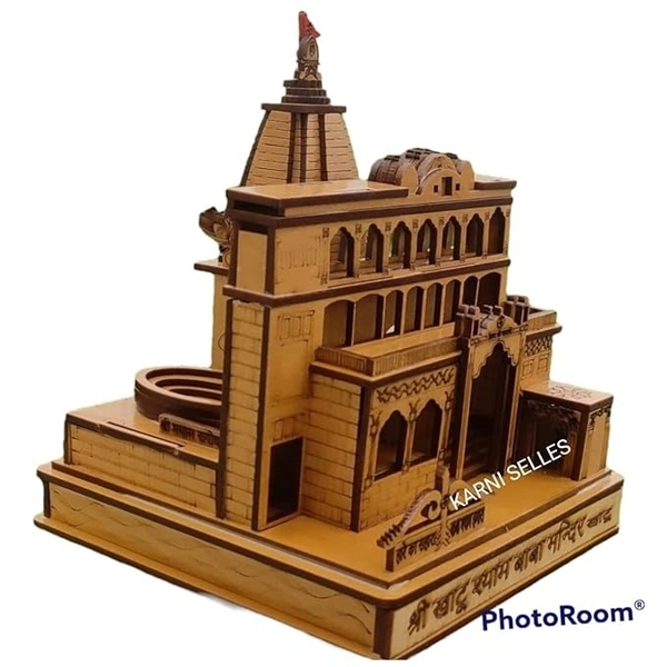 GOLD CRAFT Khatu Shyam ji 3D Wood Tempal for Office Decoration,and Gift and car Dashboard - KARNI SELLES