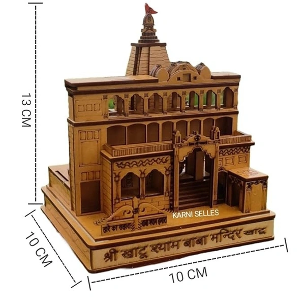 GOLD CRAFT Khatu Shyam ji 3D Wood Tempal for Office Decoration,and Gift and car Dashboard - KARNI SELLES