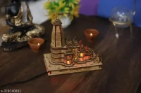 Haridwar Divine Diwali Special Wooden Ram Mandir Ayodhya 3D Model Wooden Temple with Light