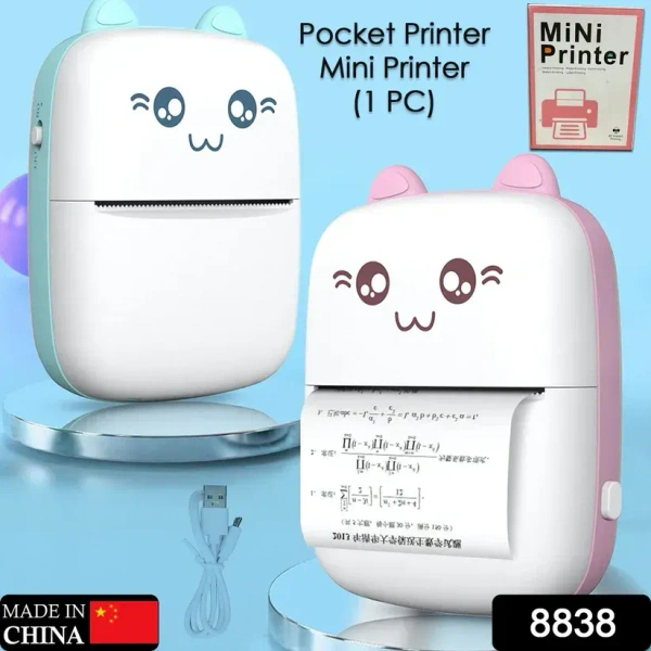 Pocket Mini Bluetooth Thermal Printer – Wireless Smart Printer For Photos (Includes 1 Roll Paper)