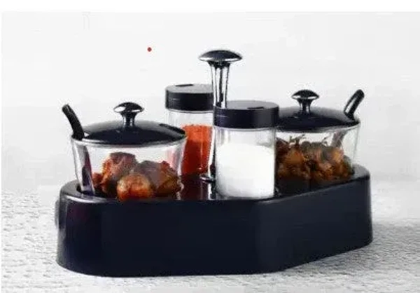 Ganesh Rendy Condiment Set For Kitchen Transparent Jar For Easy To Access Spice 1 Piece Spice Set (Plastic)