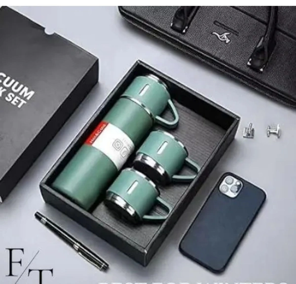 500ML Stainless Steel Vacuum Flask Gift Set Office Business Style Thermos Bottle Outdoor Hot Water Thermal Insulation Couple Cup SR_200164