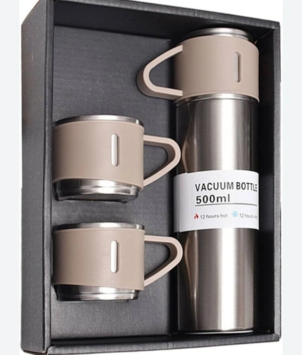 500ML Stainless Steel Vacuum Flask Gift Set Office Business Style Thermos Bottle Outdoor Hot Water Thermal Insulation Couple Cup SR_200164