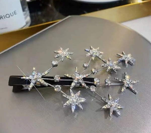 🌟 Beautiful Big Star Pin for Girls & Women | Stylish Hair Accessory & Brooch only silver colour SR_1185