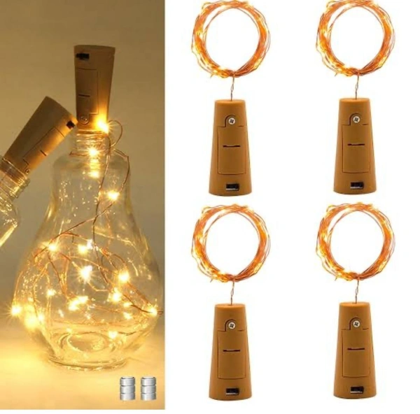 Yellow Colour LED Cork Lights – Pack of 4 Perfect for Bedroom, Home Decor, Festivals, Birthdays, Weddings & More SR_1249
