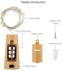 Yellow Colour LED Cork Lights – Pack of 4 Perfect for Bedroom, Home Decor, Festivals, Birthdays, Weddings & More SR_1249