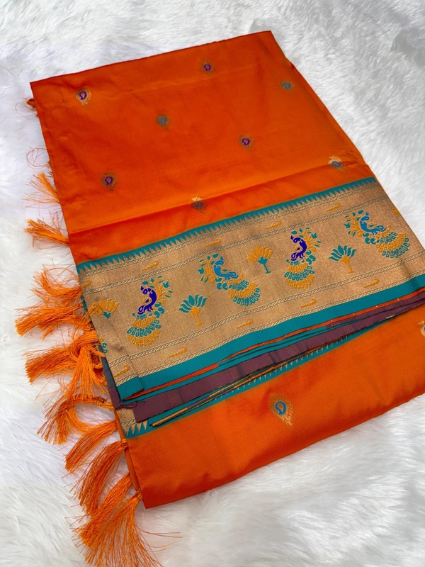 Meenakari mor paithani