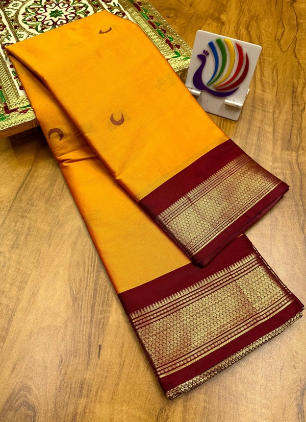 Soft Silk Kadiyal Chandrakor Paithani All Over Butta with Gonda Pallu