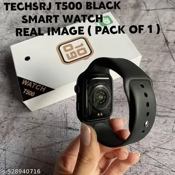 TECHSRJ. T-500 Smartwatch Bluetooth Smart Wrist Watch For Smartphones,Bluetooth Smart Unisex Watch For Boys, Girls, Mens And Womens,Smart Watch (Black)
