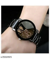 Khushi watch for women| Love Couple watch | Khushi Watch |Black Stainless Steel Partywear Analog Watches