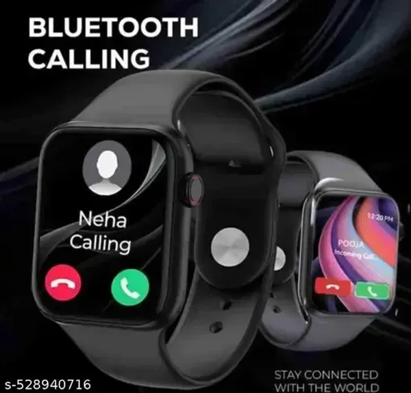 TECHSRJ. T-500 Smartwatch Bluetooth Smart Wrist Watch For Smartphones,Bluetooth Smart Unisex Watch For Boys, Girls, Mens And Womens,Smart Watch (Black)