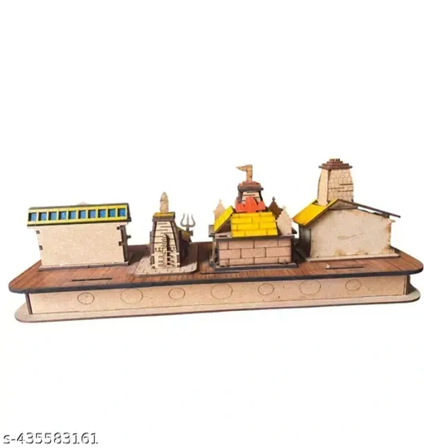 ANI DIVINE 3D Chaar Dham Durable Wooden Temples || Kedarnath , Badrinath , Gangotri , Yamunotri Religious Set for Home Puja, Spiritual Blessings, Mandir Decor, Devotion, Peace, Prosperity