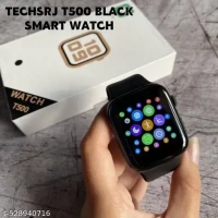 TECHSRJ. T-500 Smartwatch Bluetooth Smart Wrist Watch For Smartphones,Bluetooth Smart Unisex Watch For Boys, Girls, Mens And Womens,Smart Watch (Black)