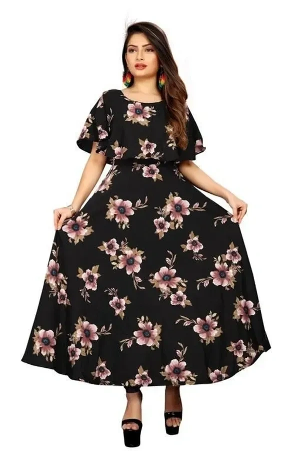 Women's Printed Crepe Dress 2 - XL