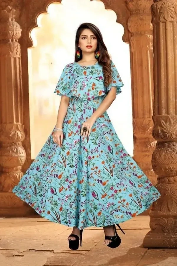 Women's Printed Crepe Dress 5 - L