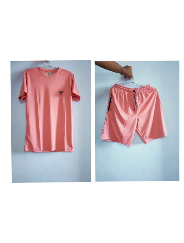Peach Unisex T'shirt & Shorts - L, Peach