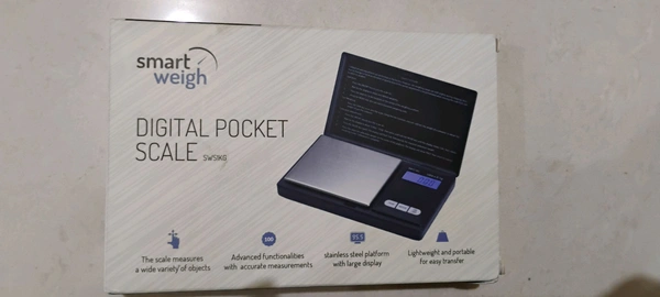 DIGITAL POCKET SCALE SWS1KG - Black, 5 cm