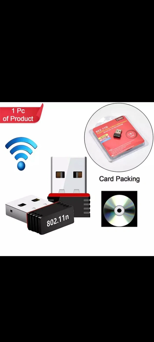 Wi-Fi Receiver Wireless Mini Wi-Fi Network Adapter - Black, 10cm