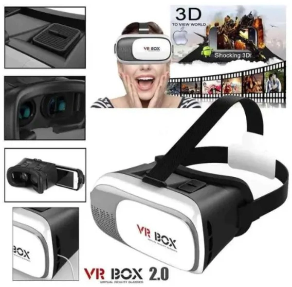 3d VR Box Virtual Reality Glasses - White, 20 Cm