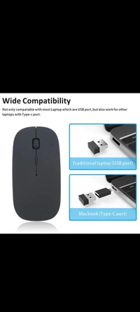 Wireless Mouse For Laptop - Pc Mac iPad Pro - Computer - Gray, 10 Cm