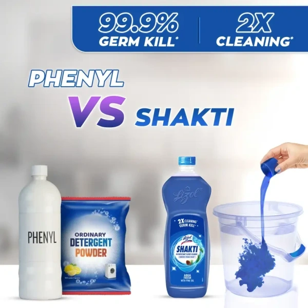 Lizol Shakti Disinfectant Floor Cleaner Aqua Fresh  (900 ml) - 900ml, Lizol