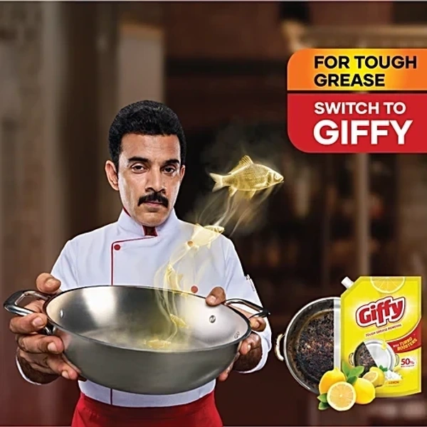 Giffy Concentrated Dish Wash Gel - Active Salt & Lemon, 900 ml - 900ml, Giffy