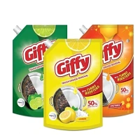 Giffy Concentrated Dish Wash Gel - Active Salt & Lemon, 900 ml - 900ml, Giffy