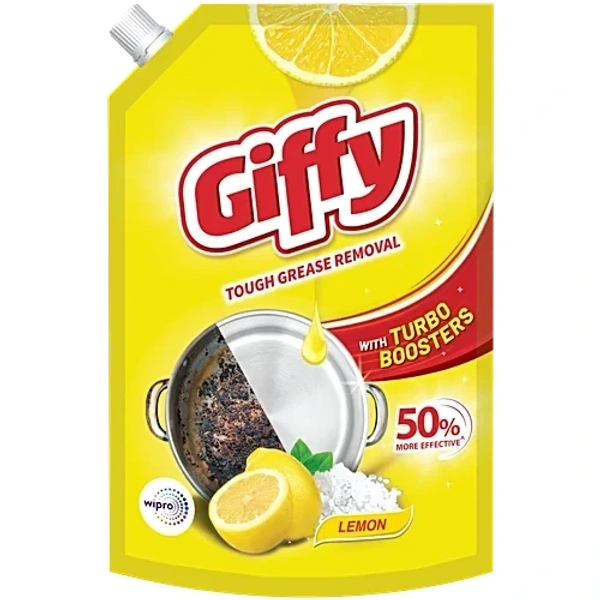 Giffy Concentrated Dish Wash Gel - Active Salt & Lemon, 900 ml - 900ml, Giffy