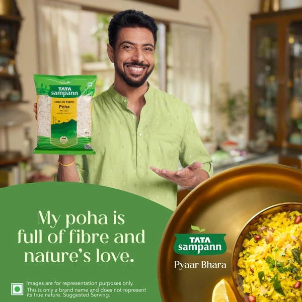 Tata Sampann, High in Fibre Poha 1Kg - 1Kg, Tata