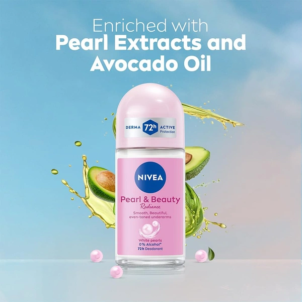 Nivea Women Deodorant Roll On Pearl 50ml - 50ml, Nivea