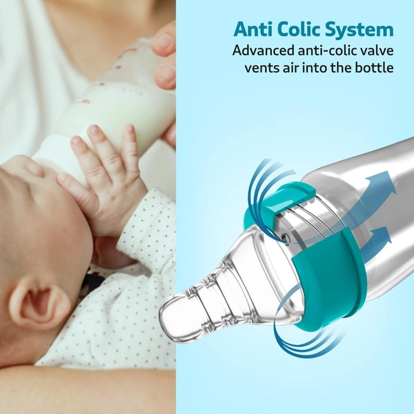 LuvLap Baby Essential Slim Neck Plastic Feeding Bottle, 125M - LuvLap