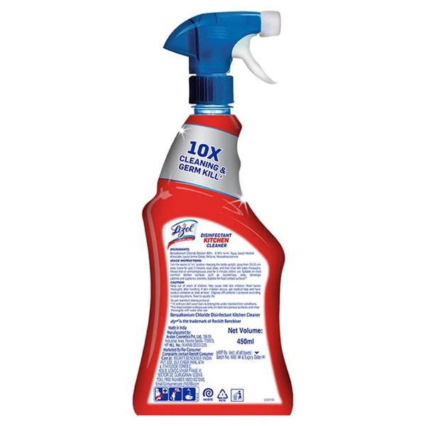 Lizol Kitchen Cleaner Spray - 450ml - 400ml, Lizol