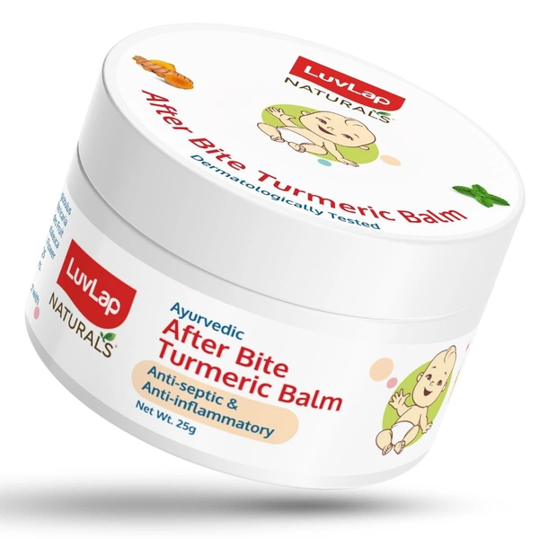 LuvLap Naturals After Bite Turmeric Balm with Pudina, Gives relief from Rashes, Mosquito & insect Bites, 100% Ayurvedic, Dermatologically Tested, 25g  - 25g, luvlap